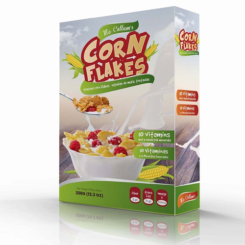 Create a new refreshing and modern Corn Flakes box design | Product ...