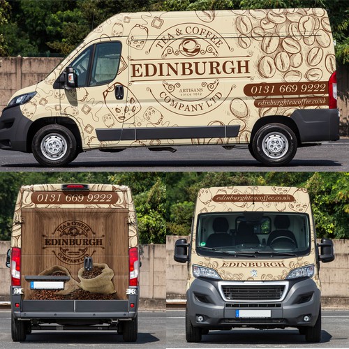 Design a show stopping Van Wrap for Edinburgh Tea and Coffee Co. Design by aricaturrash