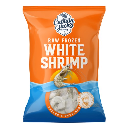 "We Need a Premium American-Style Packaging for Frozen White Shrimp" winning 