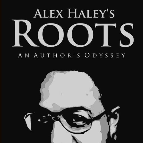 Create a 1970s retro book cover for biography of Alex Haley, author of "Roots." Design by Rac.design