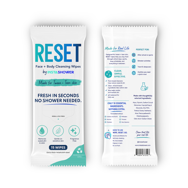 Modern Packaging Design for Tween + Teen Hygiene Brand (RESET Wipes)