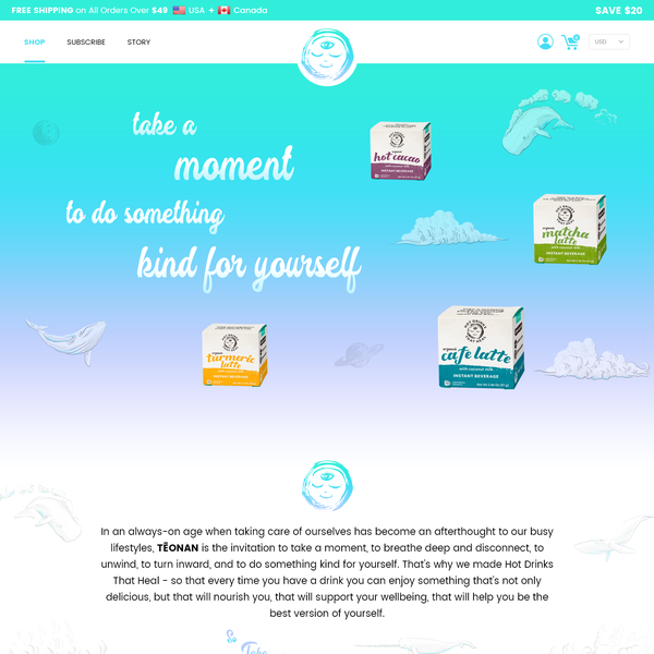 Dreamy, clean, whimsical main page