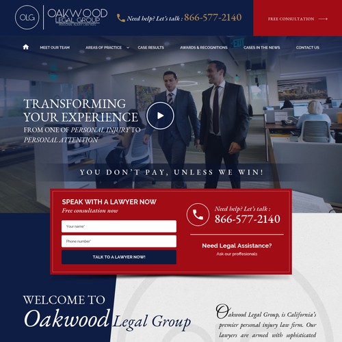 Car Accident Lawyer Landing Page, Mini Site Design réalisé par Solai-Unique Design