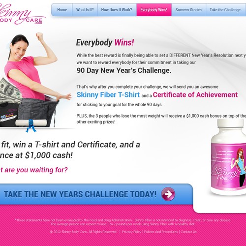 Create the next website design for Skinny Fiber New Year's Challenge Diseño de designers.dairy™