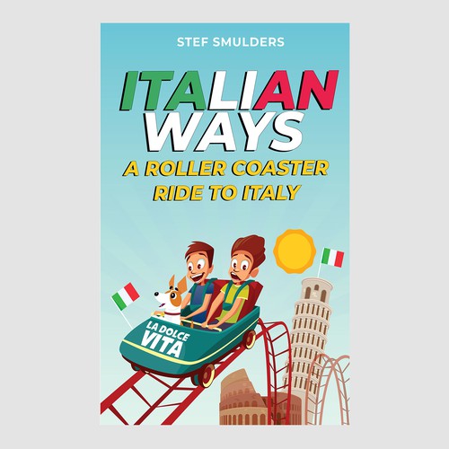 Funny Book Cover Illustration about Italy Design by EsoWorld