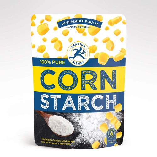 Need a BOLD DESIGN FOR CORN STARCH IN RESEALABLE BAG Design by TheBeeDee
