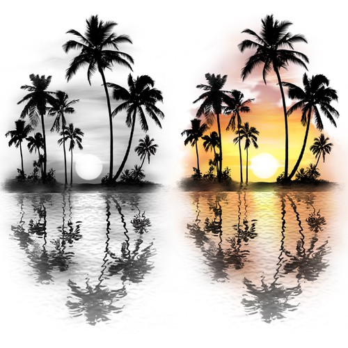 Palms Sunset Modern Tattoo Tattoo Contest 99designs