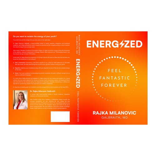 Design a New York Times Bestseller E-book and book cover for my book: Energized Diseño de ⚡️Cre8iveMind⚡️