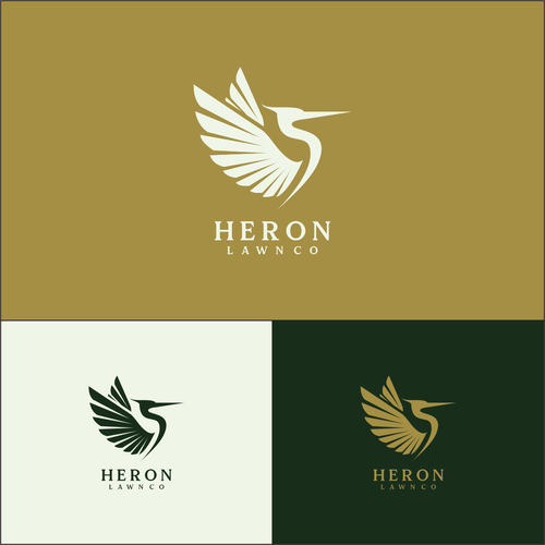 Modern Lawn Care Business with Heron Design by PIXSIA™