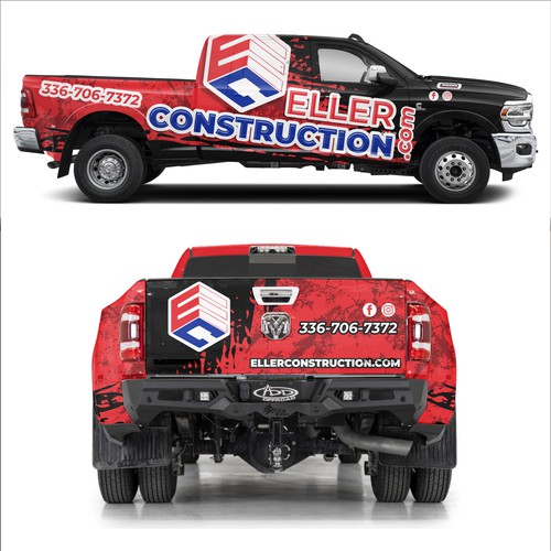 Big Lifted Truck Eye Catching Construction Design Design by dnite