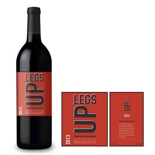 Legs Up 2013 Vintage Wine Label Design by Bart Brouwer