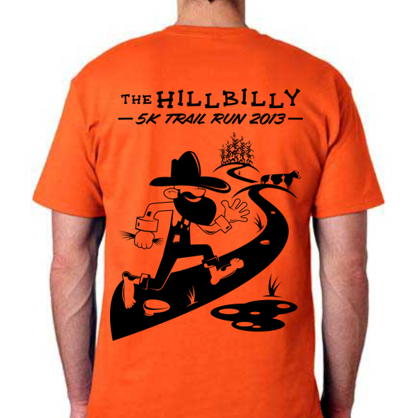 Design by GP Nacino titled "New t-shirt design- Hillbilly 5K Trail Run"