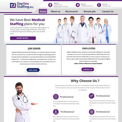 Designs Web Design for Medical Staffing Company Web page design contest
