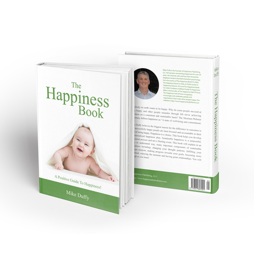 Create a book cover for The Happiness Book: A Positive Guide To Happiness! Design by faltere