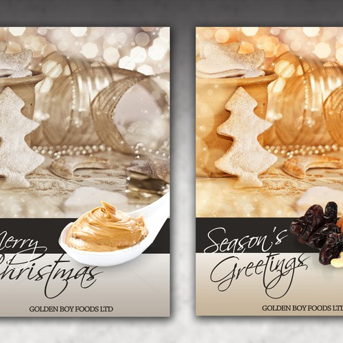 card or invitation for Golden Boy Foods Diseño de 99idesign