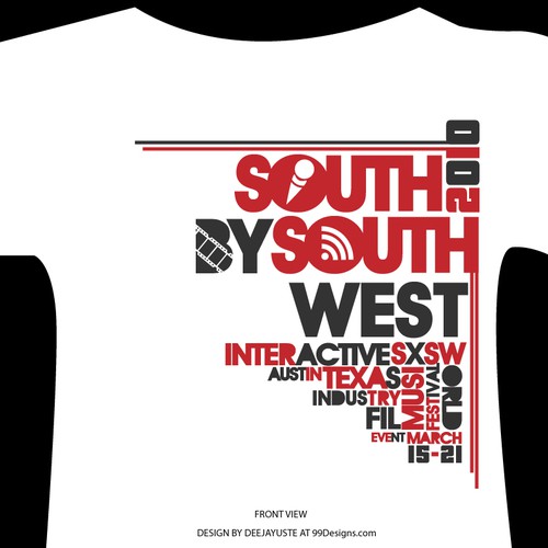 Design Official T-shirt for SXSW 2010  Réalisé par deejayuste