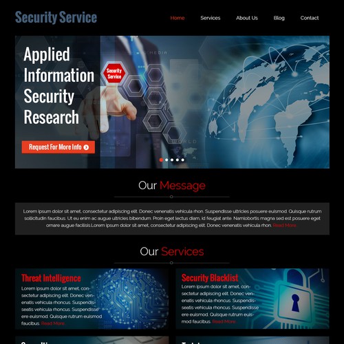 Professional as well as cool landing page for an innovative company that keep your business secure Design by Atul-Arts