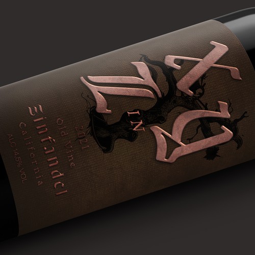 Diseño de Gothic Old Vine Zinfandel Wine Label de LABELL®