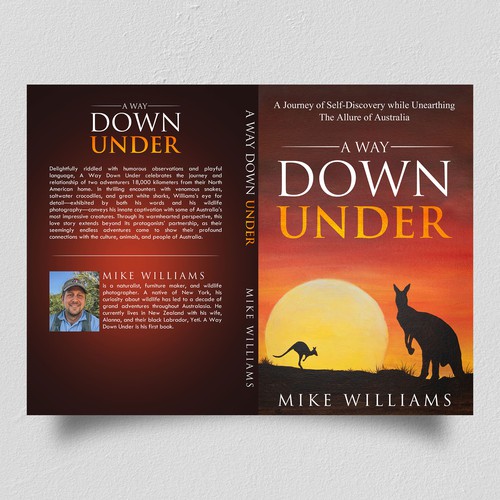 Full cover design for travel book A Way Down Under Design by Yna