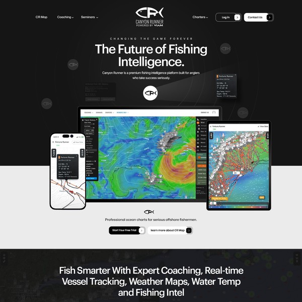 Website design for premium fishing intelligence platform