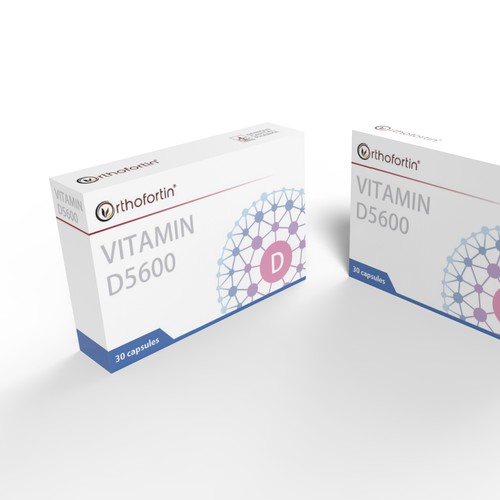 Box for Nutritional Supplement with Vitamin D Design by MZ.Studio