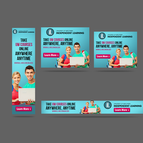 Create web banners for University of Wisconsin Independent Learning Design by T Creative