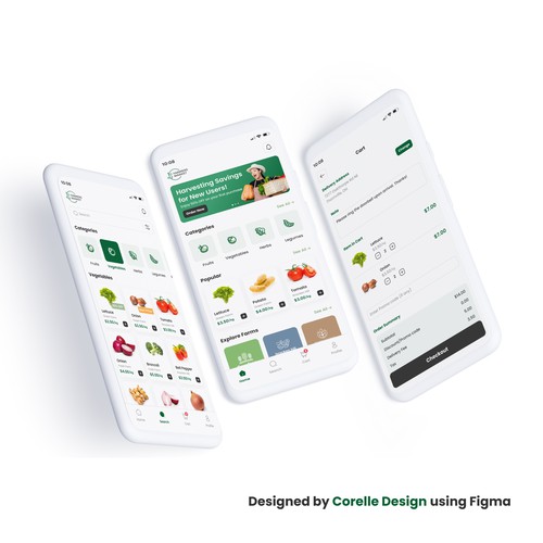 Farmers Market App Réalisé par Corelle Design