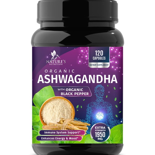 Natural Ashwagandha Capsules Design Needed for Nature's Nutrition Design réalisé par Wfemme