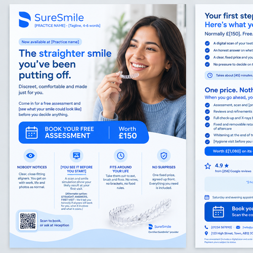 Editable Canva flyer template for UK dental practices