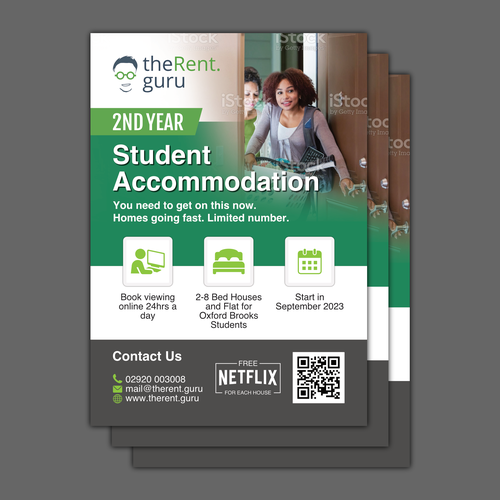 A5 Student Accommodation Flyer Design by Adi Azudin