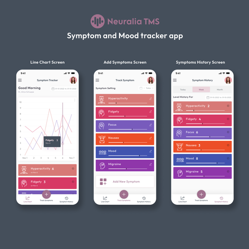 Symptom Tracker App Design by UINUX Creative