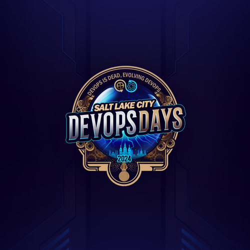 Evolution of DevOps - during Pi day - website and print logo Design by Maria Angelica Gomez