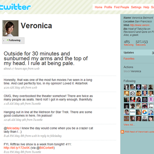 Twitter Background for Veronica Belmont Design by wibci