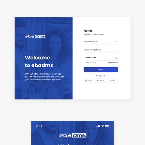 Design a login page for our document management system - EBA DMS Design by Ananthu B