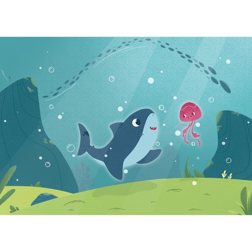 Design di Design One Page Design for Glow Shark Kids Book Design di KristinaTro