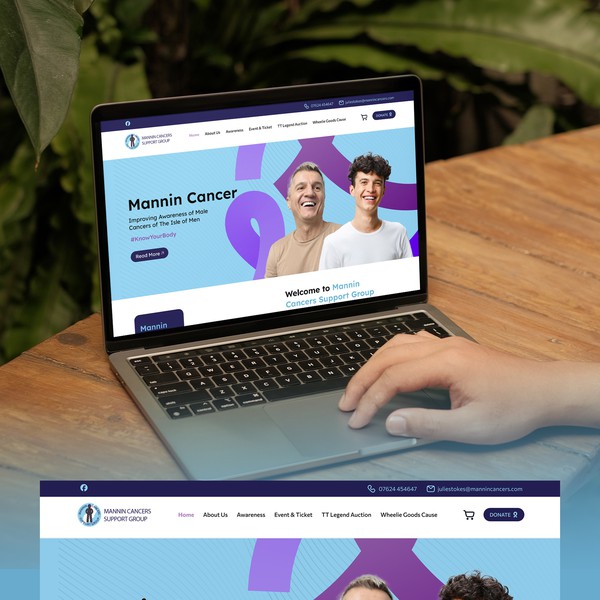 Design a website for a male cancer charity