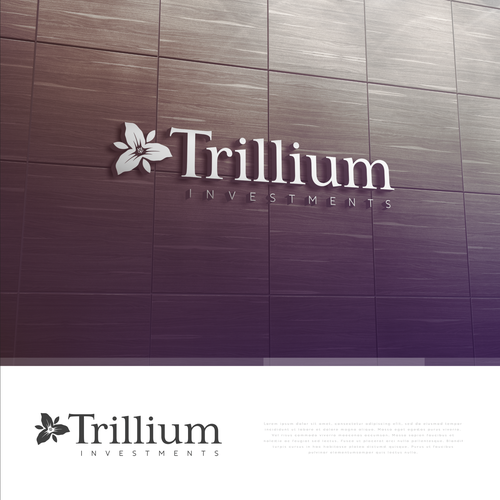 Design a sophisticated trillium flower logo for an asset management company Design by Michael San Diego CA