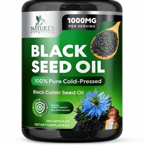 Natural Black Seed Oil Design Needed for Nature's Nutrition Design by GenScythe