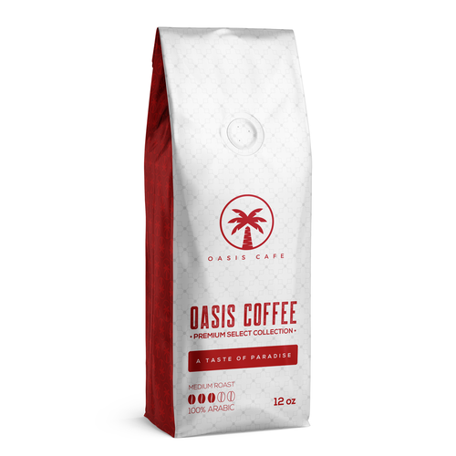OASIS CAFE COFFEE BEAN PACKAGING DESIGN Design by A2 DESIGN®