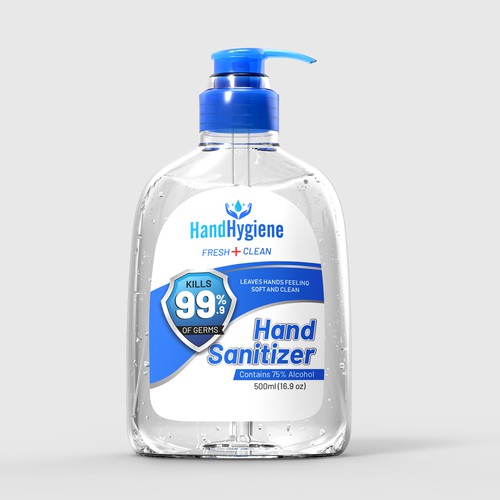 Hand Sanitizer Product Label / Logo Design Design by WeCreative™