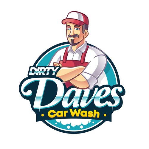 Design Car Wash Mascot with Logo di Wiwitjaya