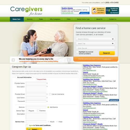 caregiversforhome.com needs a new website design Diseño de Debayan Ghosh