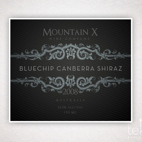 Mountain X Wine Label Diseño de Lauratek