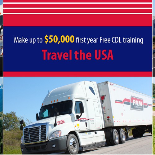 Create a Facebook Ad for a Truck Driver Training Company | Banner ad ...