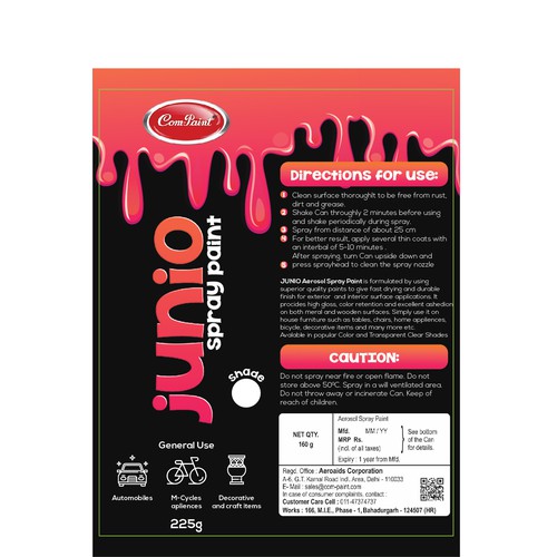Design an Attractive SPRAY PAINT CAN Product label contest