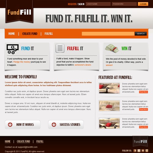 FundFill - creative design for fund-raising site!
