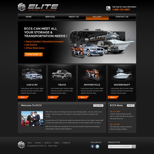 Elite Custom Car Storage needs a new website design デザイン by Mason X