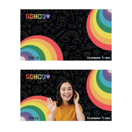 Virtual backgrounds for PRIDE month (multiple winners) Diseño de umbel ijo ®