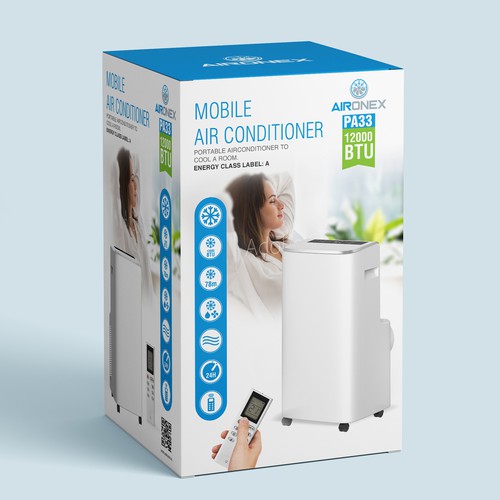 Design a stunning high end retail packaging for our portable airconditioner Design by Rajith Shantha