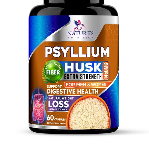 Natural Psyllium Husk Capsules Design needed for Nature's Nutrition Design by JOHN's_AlphaCreation